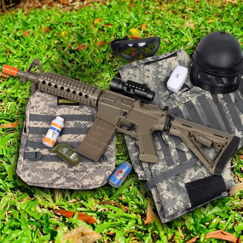 Gel Ball Blaster Gun, Splat Gun with Fully/Semi-Automatic and Safe Model FPS 280+ and Electronic Scope, 100+ Foot Range - for Outdoor Games & Toys - Ages 14+(Sand Color)