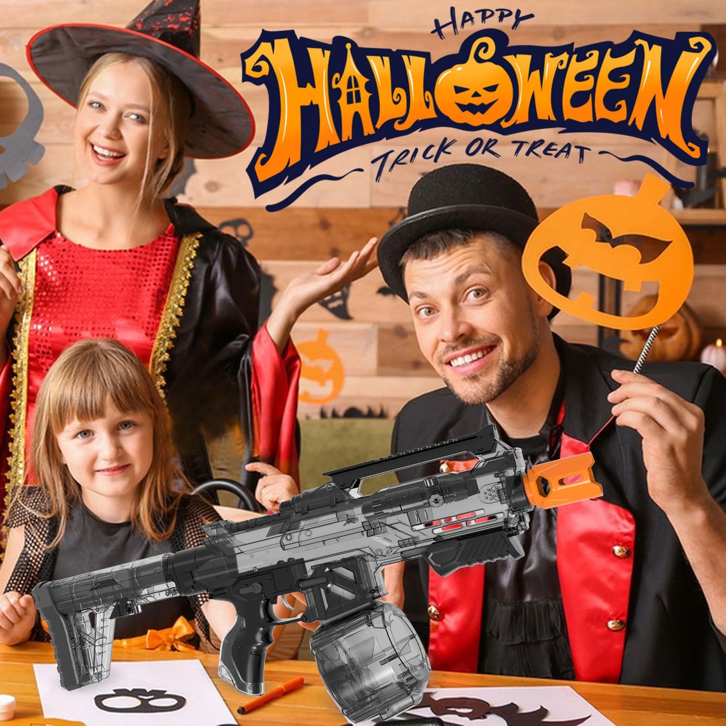 Electric Toys Gun Full Automatic Rifle,TENTAM Splatter Ball Toys Outdoor Activities-Fighting Shooting Game 60000+ (Black)