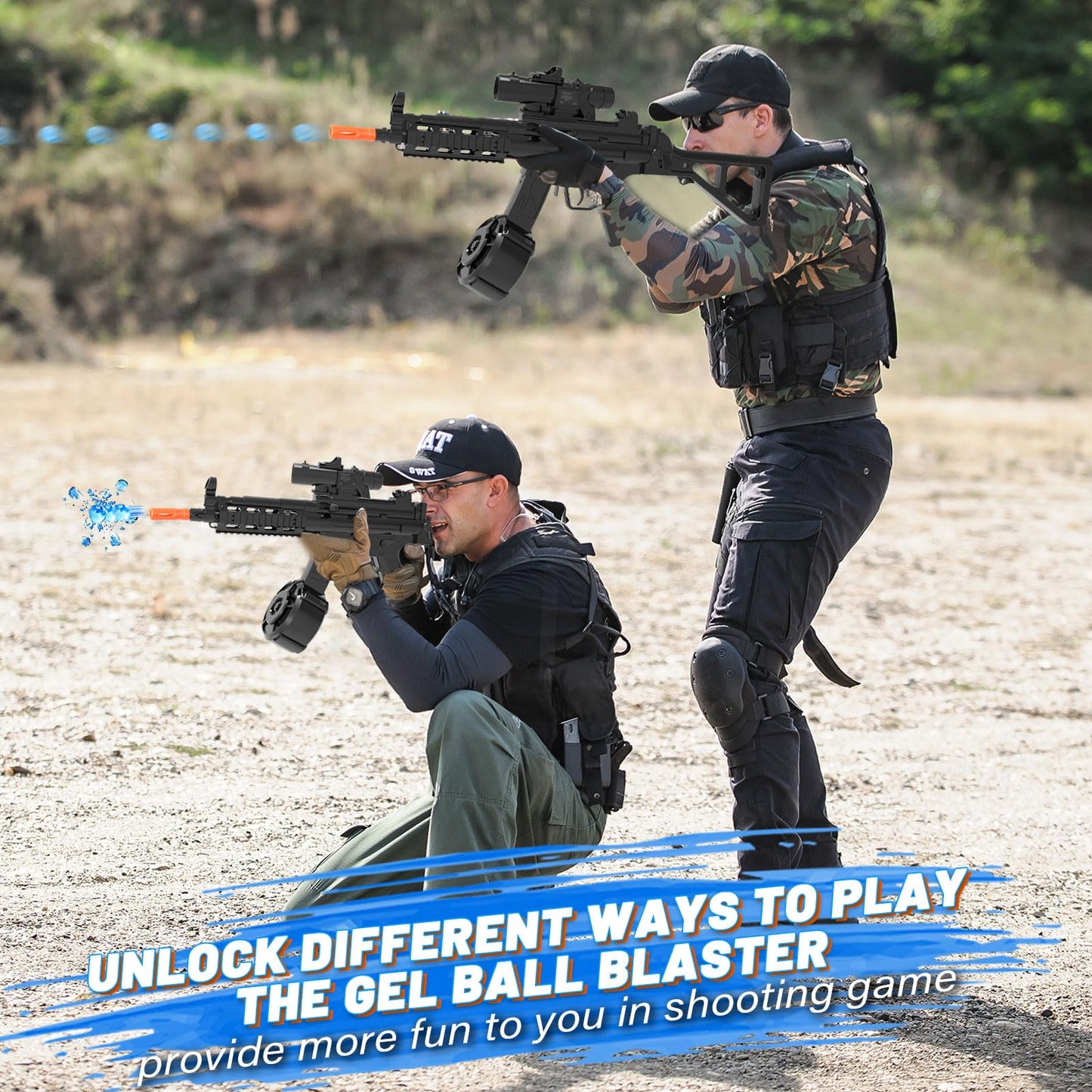 Electric Gel Ball Blaster, Automatic Blaster Splatter Toy Dual Mode, Rechargeable Splatter Ball Toys for Outdoor Team Shooting Game Party Favors Ages 14+ Years Old, Black