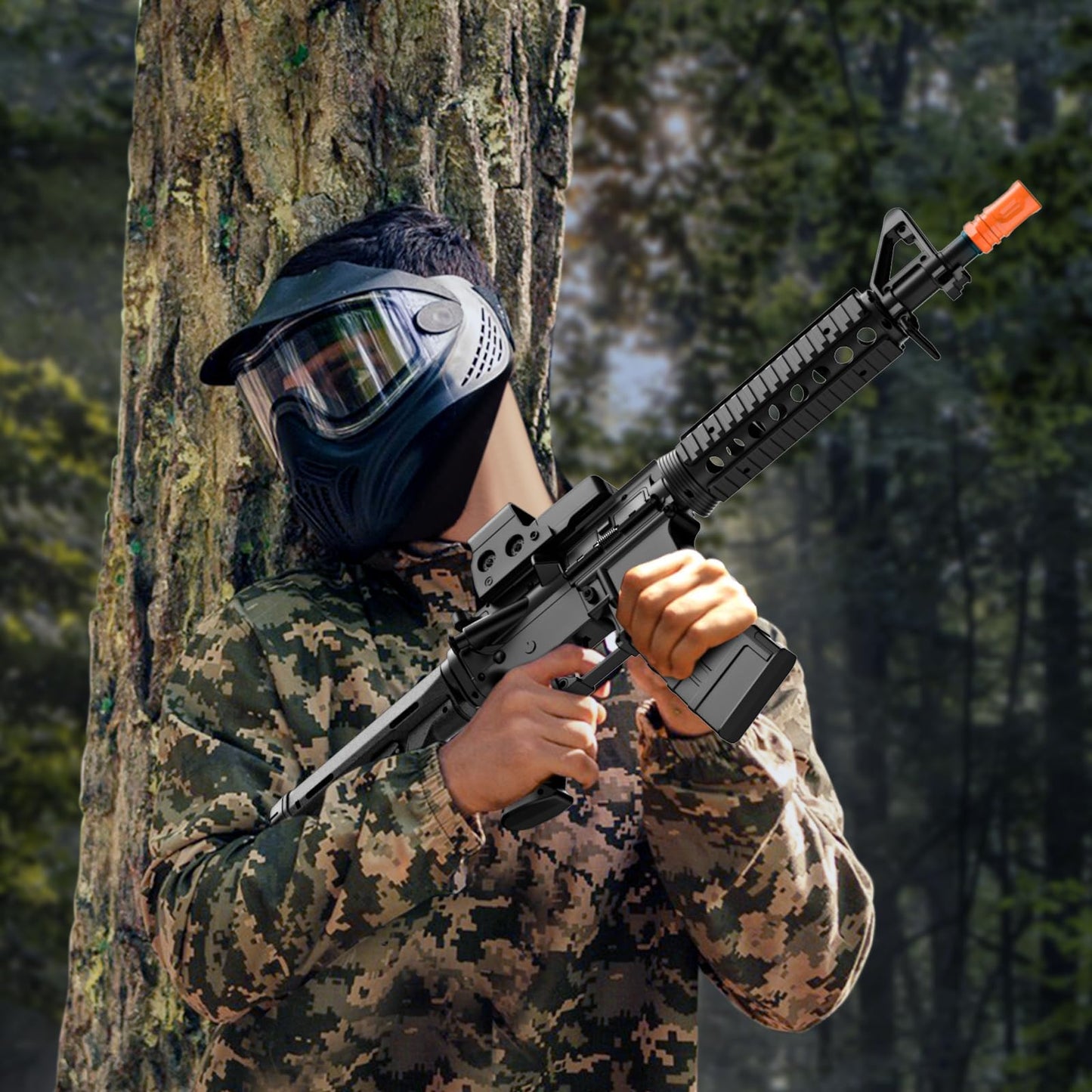 Gel Ball Blaster Gun, Splatter Ball Gun Electronic Scope, Splat Gun with High-Speed Automatic Shooting FPS 280,100+ Foot Range - for Outdoor Games & Toys - Ages 14+