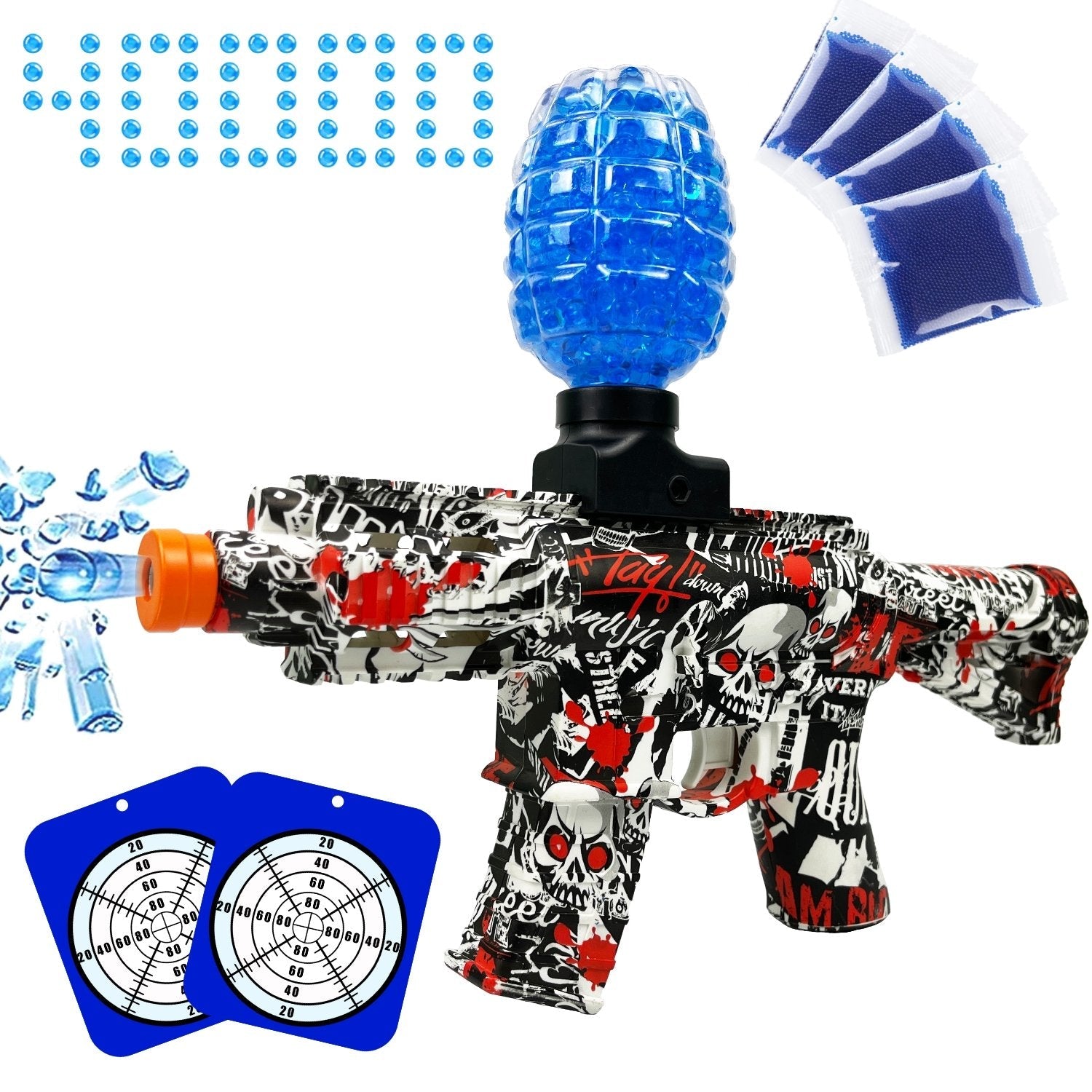 M416 Splatter Ball Blaster Automatic With 45000+ Gel Water Beads 