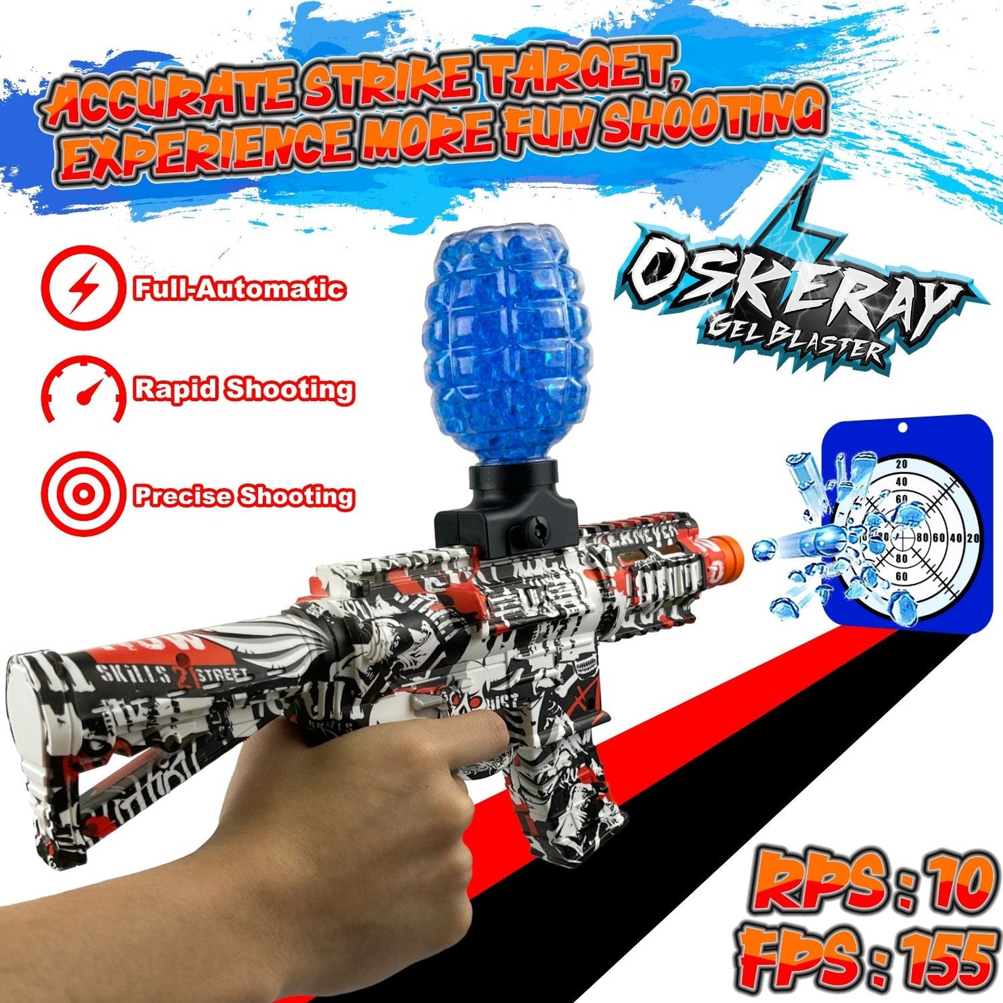M416 Splatter Ball Blaster Automatic with 45000+ Gel Water Beads